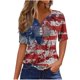 thumbnail image 2 of Fiudx Ofertas Flash Del Día Solo En Línea Blusa de Manga Corta Estampada a La Moda para Mujer, Blusas Informales con Cuello Redondo, 2 of 5