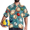thumbnail image 4 of Baseball Men's Short Sleeve Casual Printed Button Down Beach Shirts, 4 of 6