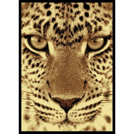 Cheetah Animal Print Rug - Designer Home Epoch Area Rugs - 910-02750 Novelty Black Leopard Cheetah Animals Nature Rug 5' 3