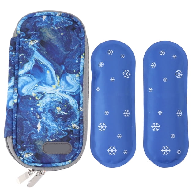 Bolsa térmica para insulina, almacenamiento y transporte, diseño con cremallera para interior y exterior, tipo 3