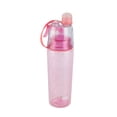 thumbnail image 4 of Botella de agua portátil de plástico transparente con cabezal rociador antifugas de 600 ml (rosa), 4 of 15