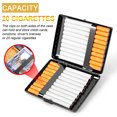 thumbnail image 4 of Vintage Classic Metal Women's Men's Portable Cigarette Case, RFID Credit Card Wallet,Holds 18-20 100mm Cigarettes (Black), 4 of 7