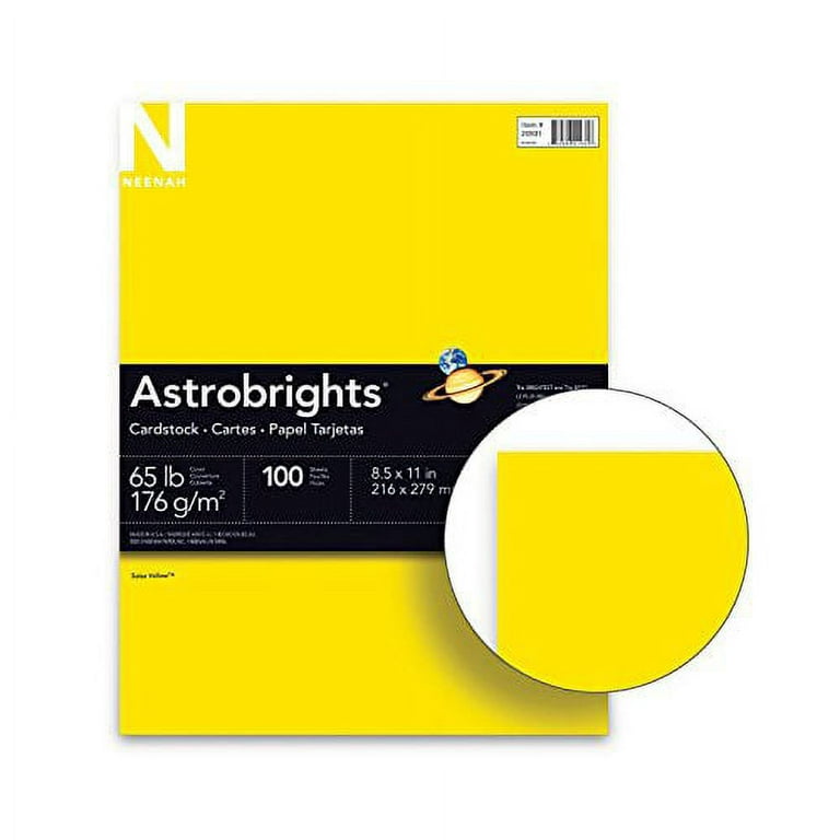ASTROBRIGHTS Color Cardstock, 65 lb., 8.5 in. x 11 in., Yellow