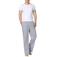 thumbnail image 2 of Men's Blue Strip Pajama Pants Cotton Slim Fit Pajamas Bottoms Lounge Sleepwear,Drawstring Elastic Waist Nightwear Long Pants with Side Pockets,Soft Comfy Homewear Straight Leg,S-2XL Blue, 2 of 5