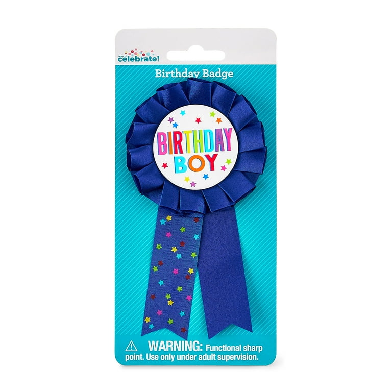 Talking Tables Blauwe Verjaardag Badge Voor Jongens – 8cm Feestspeld Met Pin, Leuk Accessoire Voor Zijn Grote Dag!