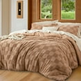 thumbnail image 3 of U by Bedsure 3 Pieces Taupe Comforter Set, Queen, Boho Tufted Checkered Farmhouse Bedding Comforter Set, 1 Plaid Geometric Comforter and 2 Pillow Shams, 3 of 7