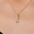 thumbnail image 3 of Gem Stone King 10K Yellow Gold Green Peridot Pendant Necklace for Women | 0.25 Cttw | Gemstone August Birthstone | Marquise 6X3MM | With 18 inch Chain, 3 of 6