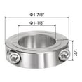 thumbnail image 2 of 2 Packs Double Split Clamp-On Shaft Collar 1-1/8 ID Two-Piece Clamping Collar 1-7/8 OD, 1/2 Width Stainless Steel, 2 of 5