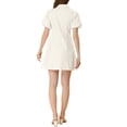 thumbnail image 3 of Allegra K Women's Denim Dress Puff Short Sleeve Button Shirt Dresses, 3 of 6