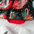 thumbnail image 7 of Generic Baby Girls Cute Print Patchwork Long Sleeve Ribbed Romper Tops Dress with Headbands Christmas Outfits Set Fall Winter Clothes for Holiday Party Christmas（6-9 Months Red）, 7 of 7