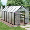 thumbnail image 2 of Enyopro Walk in Greenhouse, Garden Greenhouse for Outdoors, Upgraded Polycarbonate Plant Greenhouse with Sliding Door, Adjustable Roof Vent, 6x12ft, TE3067, 2 of 9
