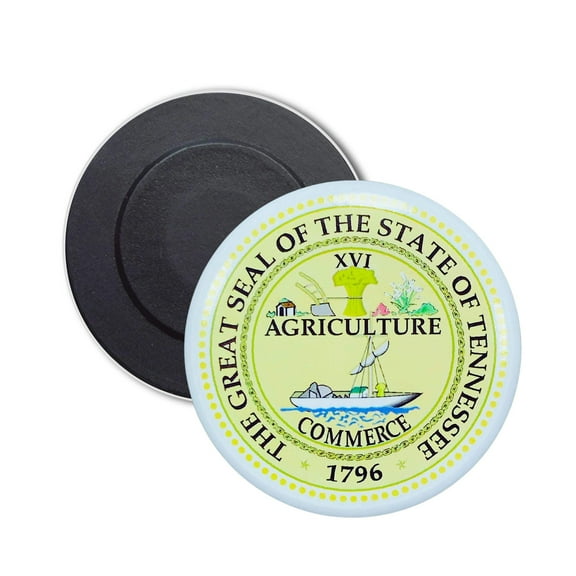 Round Magnet - State Seal Tennessee - USA | Refrigerator  Locker Decor, Travel Souvenir Gift, Collectible Keepsake, Home  Office Display
