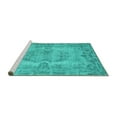 thumbnail image 2 of Ahgly Company Machine Washable Indoor Square Persian Turquoise Blue Traditional Area Rugs, 6' Square, 2 of 4
