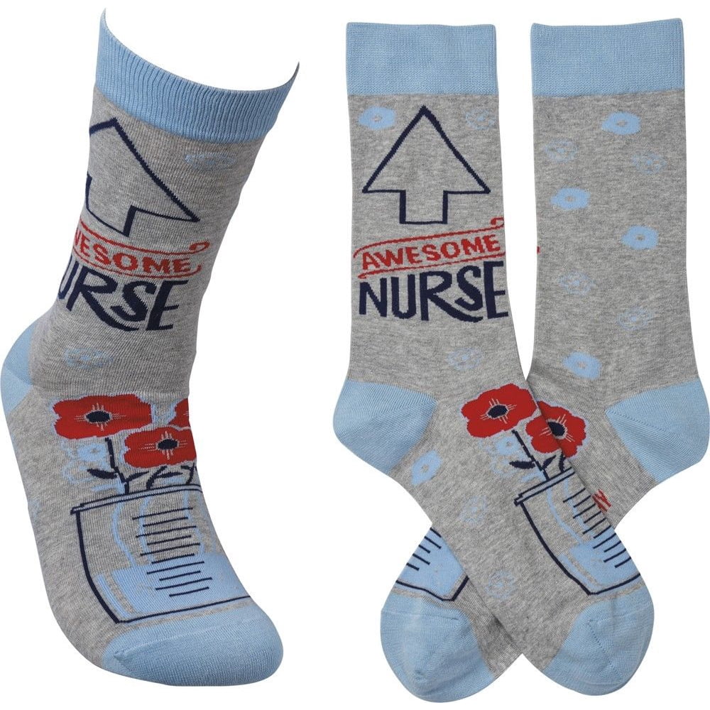 AWESOME NURSE Novelty Nursing Socks, by Primitives by Kathy Walmart
