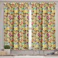 thumbnail image 2 of Ambesonne Colorful Valance & Curtain, Scandinavian Leaves, 55"x30", Multicolor, 2 of 6