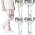 thumbnail image 6 of Tie Dye Leggings for Girls Super Stretch Skinny Cotton Comfort Pants Sleepwear Lightweight Fashion Toddler Fall Outfits, Blue, 3 Years, 6 of 6