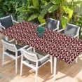 thumbnail image 2 of Geometric Table Cloths for 8 Foot Rectangle Tables, Modern Abstract Lines Texture Red Patio Waterproof Elastic Fitted Tablecloths, Washable Rectangular Table Cover for Camping, 2 of 8