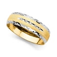thumbnail image 1 of Precious Stars 14K Two-Tone Gold Cubic Zirconia 6-mm Men's Wedding Band, 1 of 2