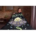 thumbnail image 2 of Morty Fleece Blanket - Ufo Space Cruiser Design - Bed Throw Super Soft Blanket, 2 of 4