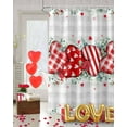 thumbnail image 3 of Valentine''s Day Shower Curtain Love Heart Rose Bathroom Curtains with Hooks, Waterproof Fabric Eucalyptus Leaves Plaid Shower Curtains Set Holiday Decor Gift 72x72 Inch, 3 of 5