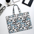 thumbnail image 6 of Honeii Football Soccer Ball Print Canvas Tote Bag with Compartments Laptop Tote Bag Large Tote Bag, 6 of 8
