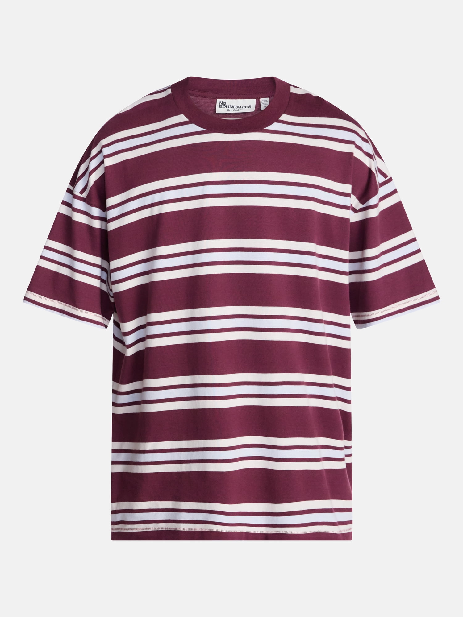 No Boundaries Stripe Pattern Tee with Short Sleeves, Men's XS-4XLT