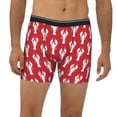thumbnail image 2 of Salouo Cartoon Lobster Pattern Men's Boxer Briefs, Soft & Breathable Underwear Elastic Waistband Briefs for Men,1-Pack, 2 of 7