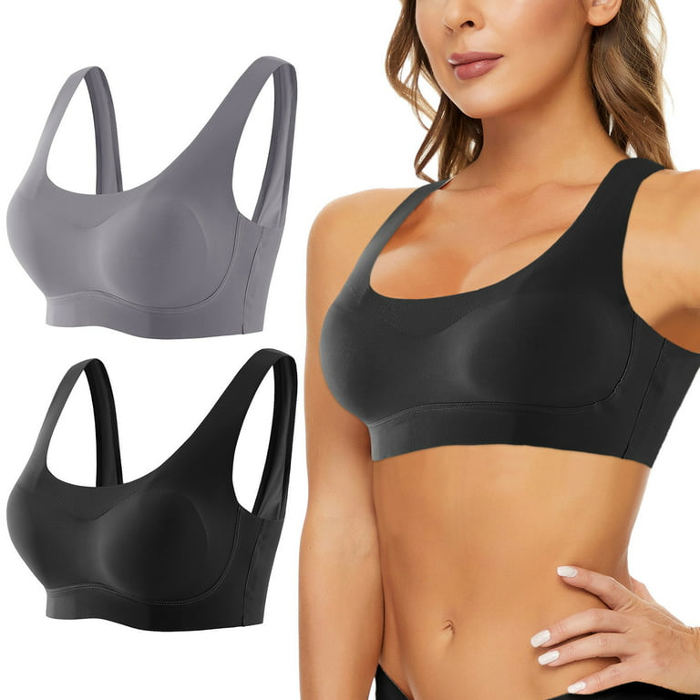 Hunpta 2pcs Sports Bras For Women Solid Color Compression High Support Bra  Fitness Yoga Bralette Comfy Breathable 