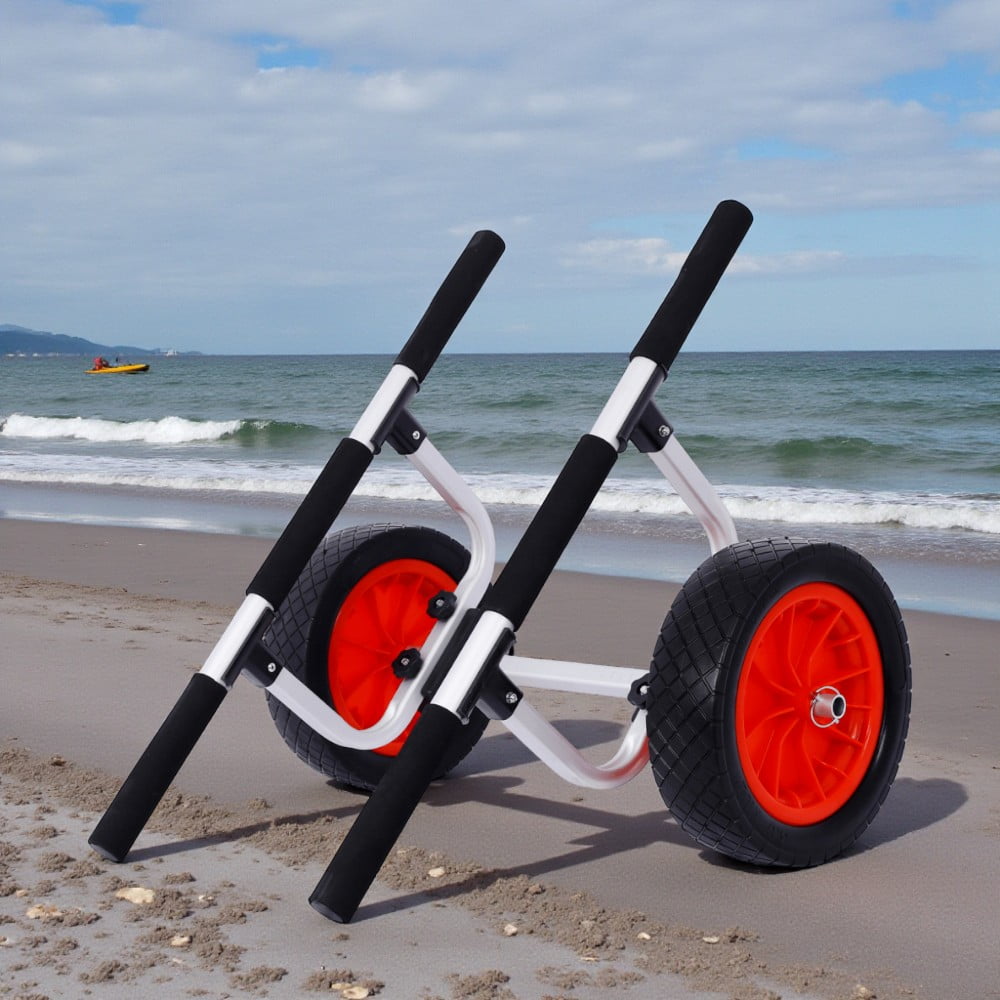 Tcbosik Kayak Cart, Heavy Duty Kayak Trailer & Canoe Cart with 12-Inch Airless Wheels and Padded Support Bars, Aluminum Kayak Dolly, 300 lbs Load Capacity, Suitable for Kayaks & Canoes, Black