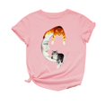 thumbnail image 2 of ICHUANYI Clearance Women's Fashion Casual Loose Print Round Neck T-Shirt(Pink, S) ICHUANYI WER2023081014525, 2 of 3