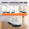 thumbnail image 4 of Cordless Electric Mop, Up to 70 mins Powerful Battery, Electric Spin Mop with Dual Spinning Mop Heads, 4 Microfiber Pads & 2 Floor Scrubber Pads, Without Water Tank, 4 of 9