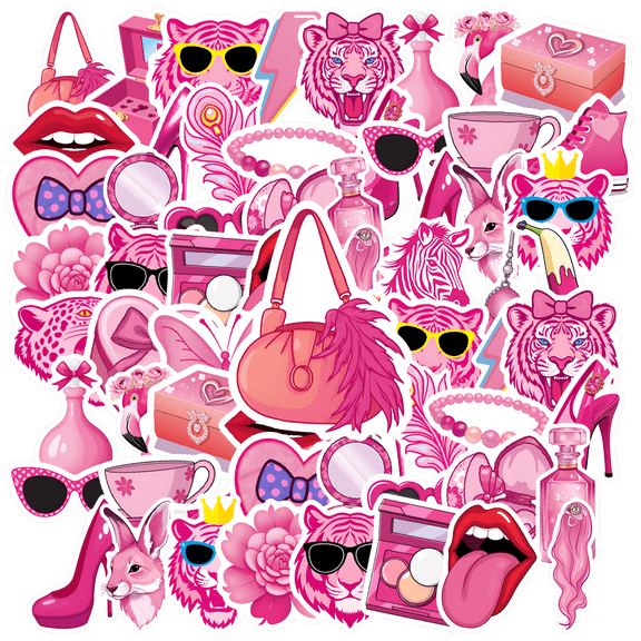 35pcs-50pcs Chic Fashion Stickers Animal Trendy Stickers Glamorous Stationery Stickers for Laptops Phones Suitcases