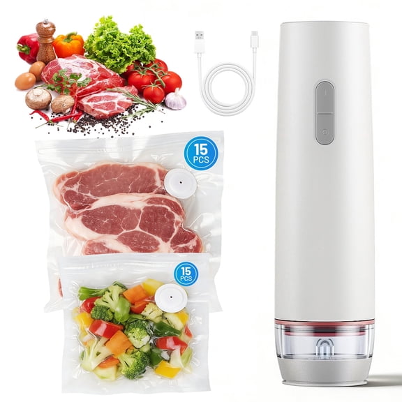 Compact Vacuum Sealer for Food, Handheld Vacuum Sealer Machine with 30 Reusable Bags, Portable Vacuum Sealer for Travel, Wireless and Efficient Seal Food Saver Vacuum Sealer