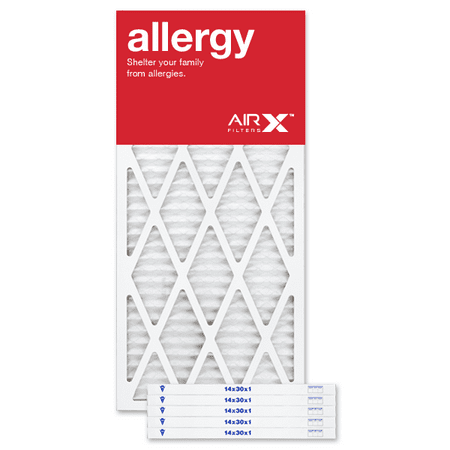 AIRx Filters Allergy 14x30x1 Air Filter MERV 11 AC Furnace Pleated Air Filter Replacement Box of 6, Made in the USA