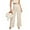 Beige, variant on Women's Two-piece Outfits Elegant Plain V neck Sleeveless Beige XS (2)