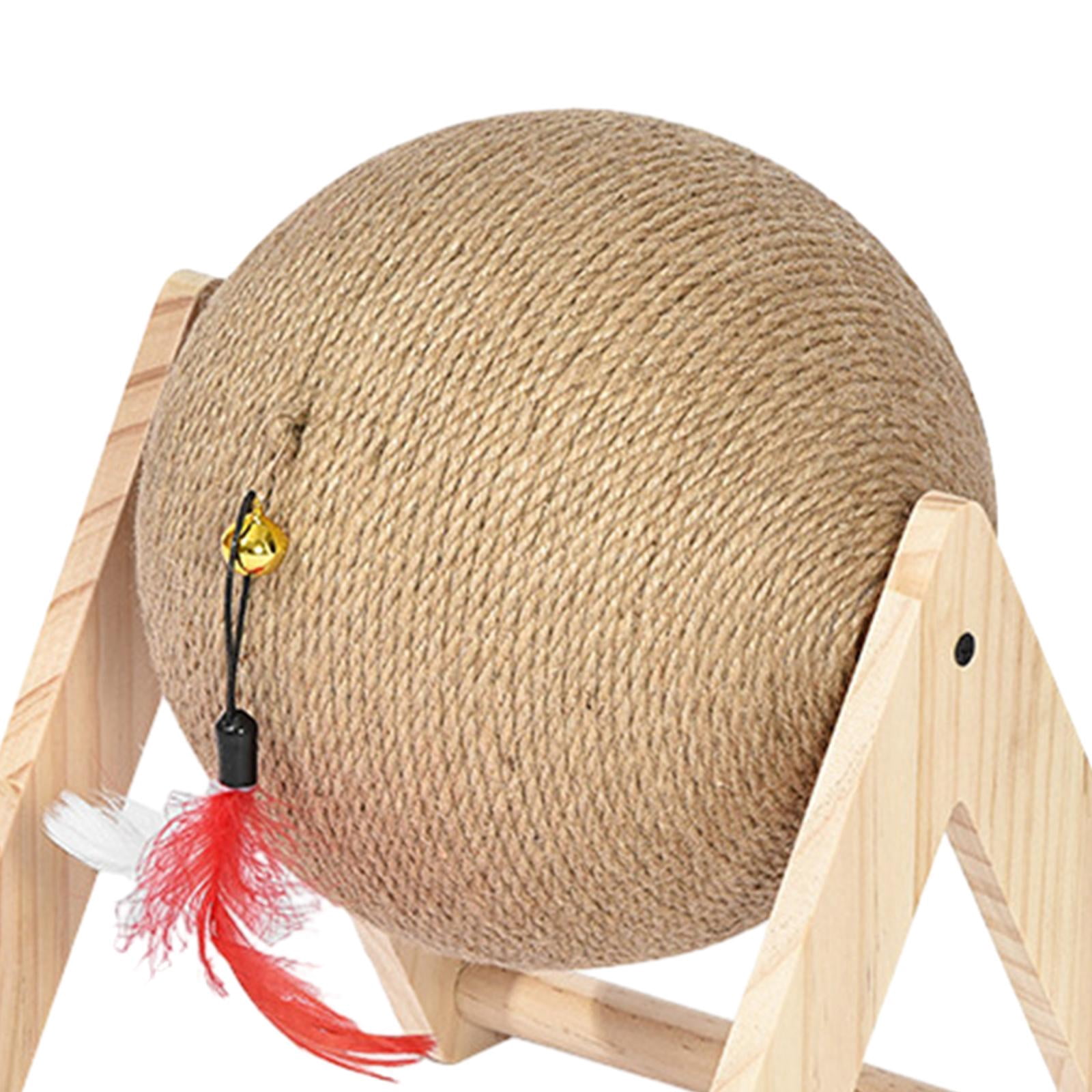 Bvdfgk Cat Scratching Ball Toy Wooden Stand Interactive V-Shape Cat Scratcher Keep Cats