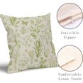 thumbnail image 3 of Spring Lime Green Floral Pillow Covers 20x20 Inch Vintage Wild Flower Herbs Plant Butterfly Decorative Pillow Cases Botanical Farmhouse Cushion Covers Home Decor For Sofa Couch Outdoor Set of 2, 3 of 6