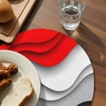 thumbnail image 3 of Red Black Ombre Round 13 Inch Placemats Set of 8, Modern Abstract Moire Art Geometric HeatResistant Non Slip Place Mats for Dining Table, Wipeable Braided Kitchen Table Mats for Housewarming, 3 of 9