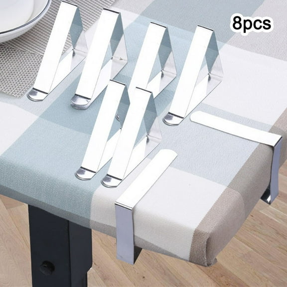 8 Pcs Stainless Steel Tablecloth Clamp Tables Clothes Clips Holder Clip For Party Wedding Table Cover Clamp Decorative