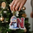 thumbnail image 4 of Christmas Snowman Letter Ornament, 3.15 in 2D Acrylic Alphabet Hanging Decoration, for Christmas Tree, Mantel, Gift, Holiday Decor(N), 4 of 5