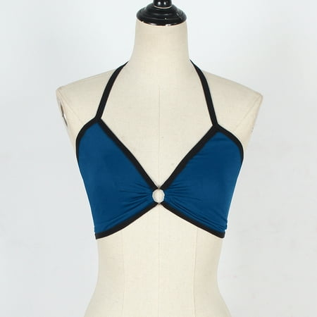 

nsendm Women s Leopard Hollow Out Back Bra Deep V Scalloped Strappy Bralette Big Bras Underwear Blue X-Large