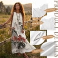 thumbnail image 6 of Xoenoiee Mountain Waterfall Maple Tree Print Summer Dresses for Women 2026, Ink-Wash Sleeveless Crewneck Maxi Dress with Pockets, Cotton Linen Loose Fit Sundress for Beach Vacation Resort Wear, XL, 6 of 7