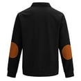 thumbnail image 6 of Fengqque Men's Casual Sweatshirt Pullover Sweater Casual Long Sleeve Stand Collar Quarter Button Sweaters Black 14(XXXL), 6 of 6