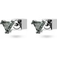thumbnail image 3 of Swarovski Stilla Stud Earrings, Triangle Cut Crystal, Black, Ruthenium plated, 3 of 3