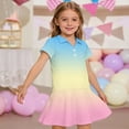 thumbnail image 2 of Little Girls Pique Polo Short Sleeve Pleated Skirt Dress Back to School Uniform Summer Casual Flowy Dresses, 2 of 5