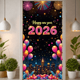 thumbnail image 4 of Decorative Design New Year Banner Ornamental Frame Happy New Year Crown Emblem Gold Colorful Gems for Holiday Party Celebration Event Decoration, 4 of 9