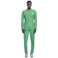 thumbnail image 2 of Nuevos trajes amarillos para hombre, último diseño, solapa, un botón, informal, ajustado, traje para hombre, negocios, boda, novio, elegante, 2 piezas, chaqueta, pantalones, 2 of 5