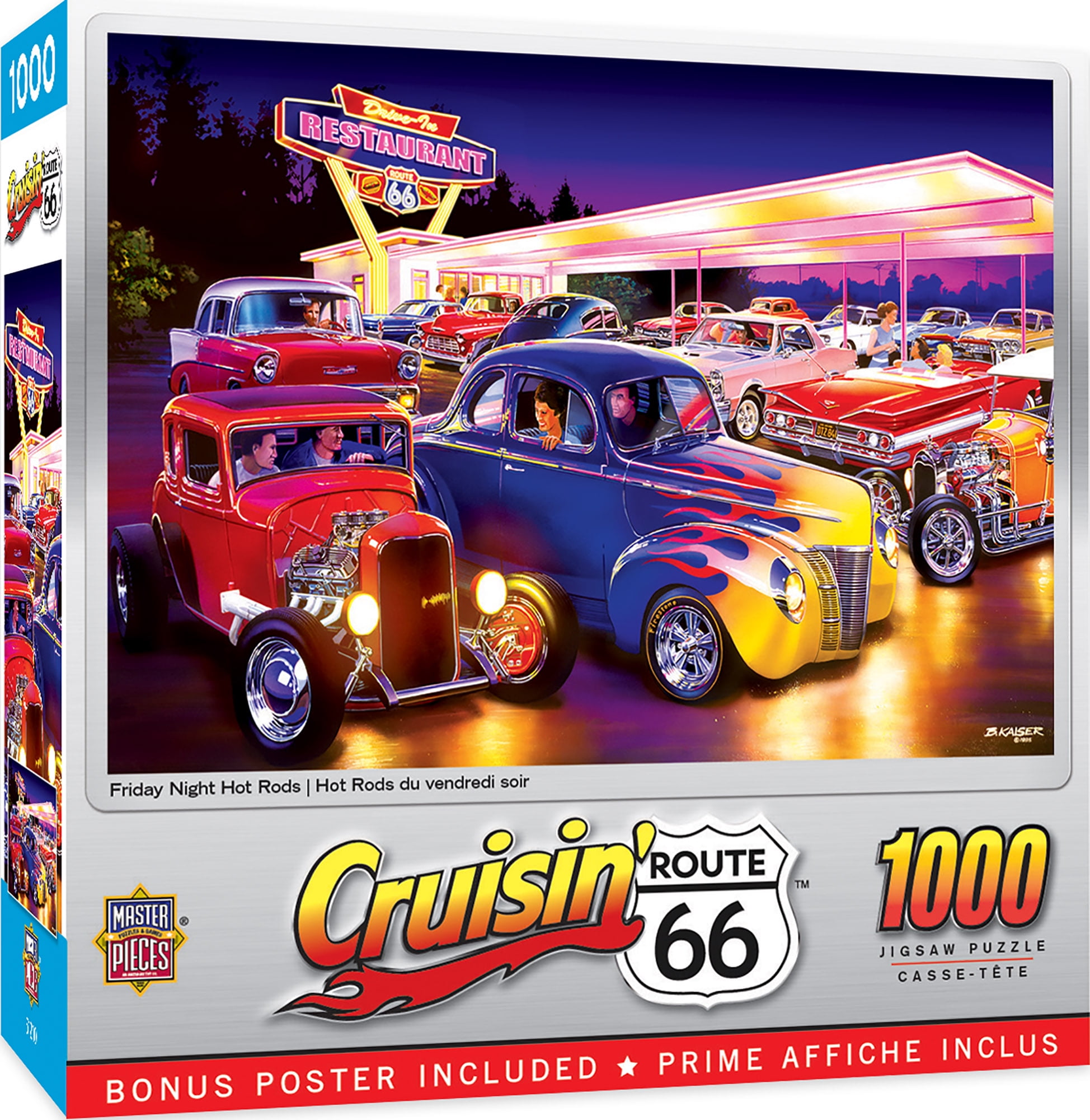 Cruisin' Classics Amerikanische Autos der 50s 1000 Teile Puzzlespiel 49cm x 68cm 