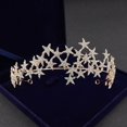 thumbnail image 4 of Zhuge Tiara de boda para novia, diadema de princesa, corona nupcial, joyería para el cabello con diamantes de imitación de cristal, decoración para novia, cumpleaños, graduación, boda (B), 4 of 4