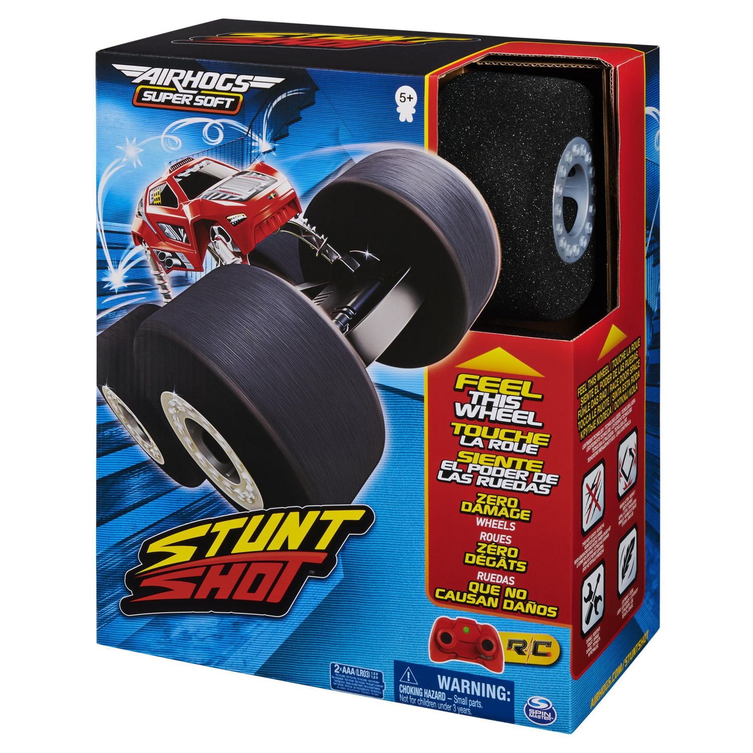 Air Hogs Super Soft, Stunt Shot Véhicule de cascade radiocommandé d'intérieur à roues souples, pour les enfants à partir de 5 ans